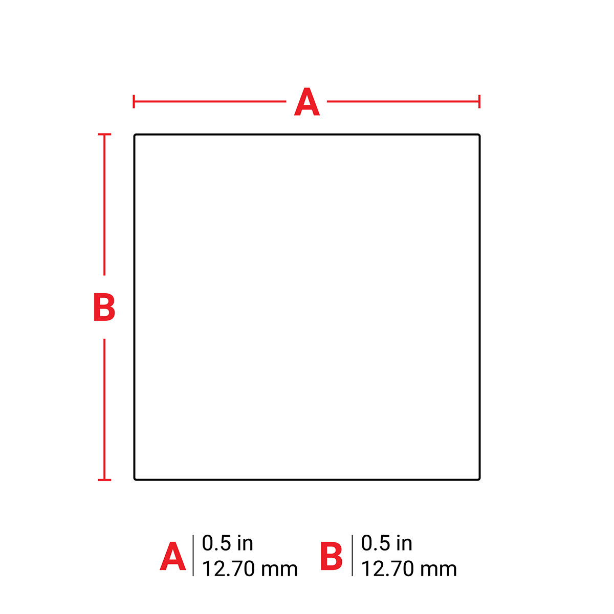 m6-7-423 Brady on White Label, 12.7 mm Length, 12.7 mm Width, 12.7 mm Label Length, 12.7 mm Label Width