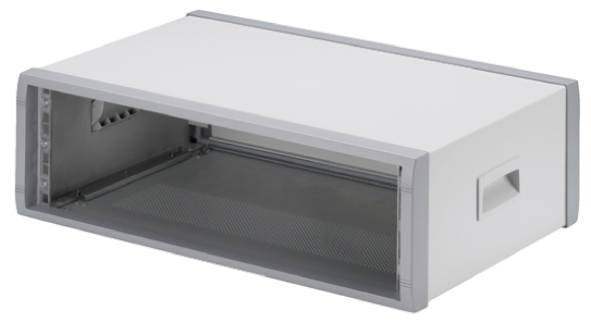 OKW, 3 U 19 in Rack Mount Case Instrumet Ventilated 350 mm, 516.3 mm 157.3 mm
