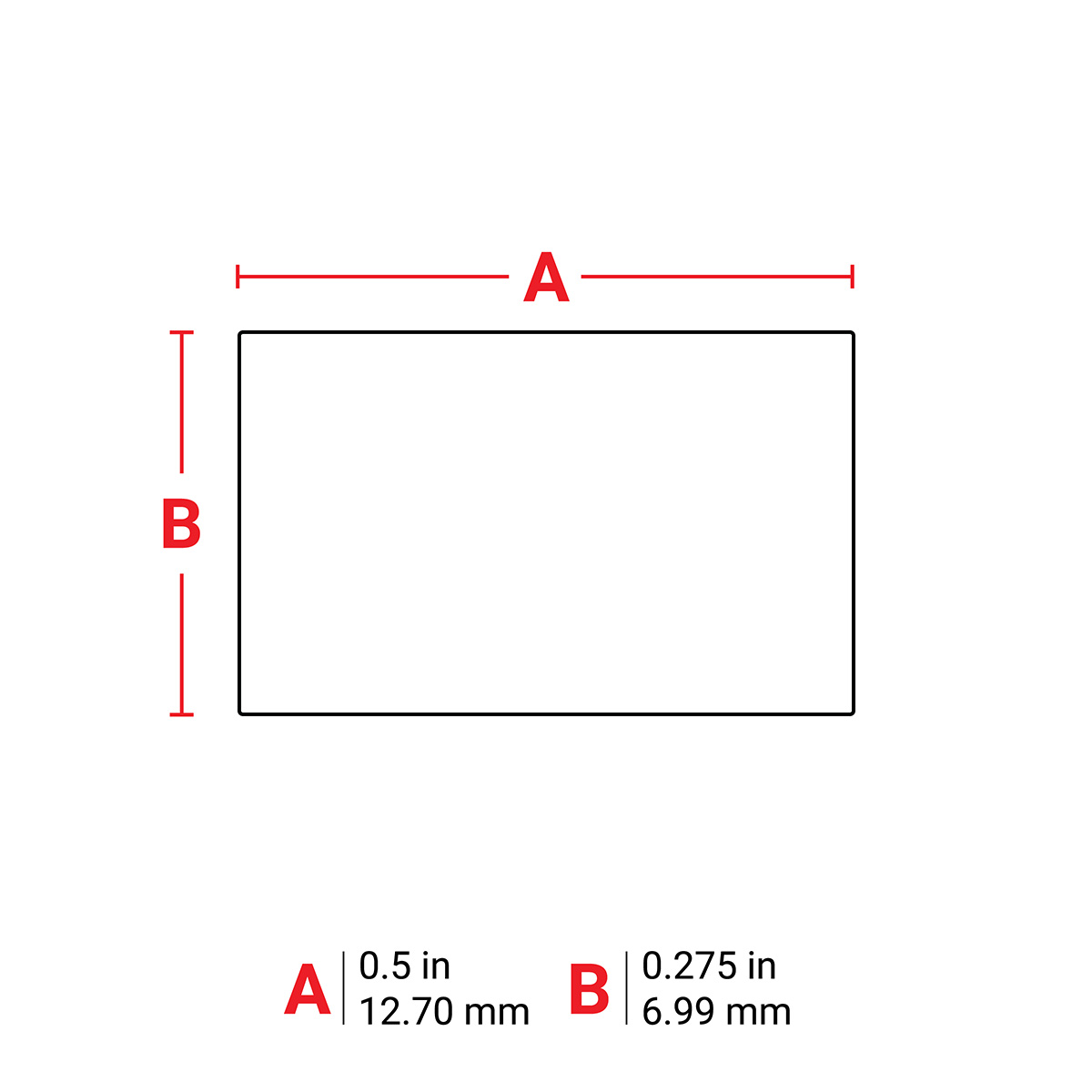 m7-6-423 Brady on White Label, 6.99 mm Length, 12.7 mm Width, 6.99 mm Label Length, 12.7 mm Label Width