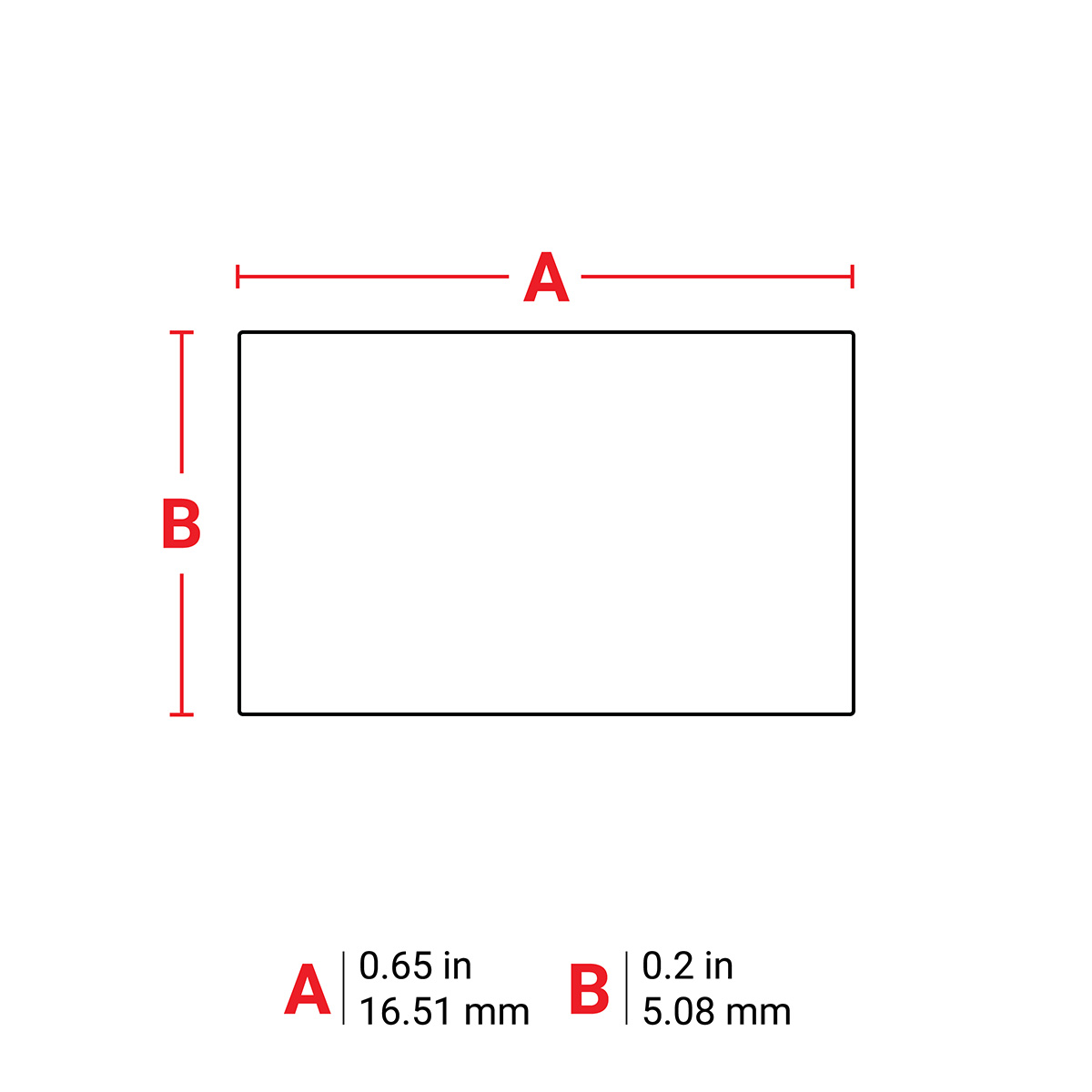 m7-9-423 Brady on White Label, 5.08 mm Length, 16.51 mm Width, 5.08 mm Label Length, 16.51 mm Label Width