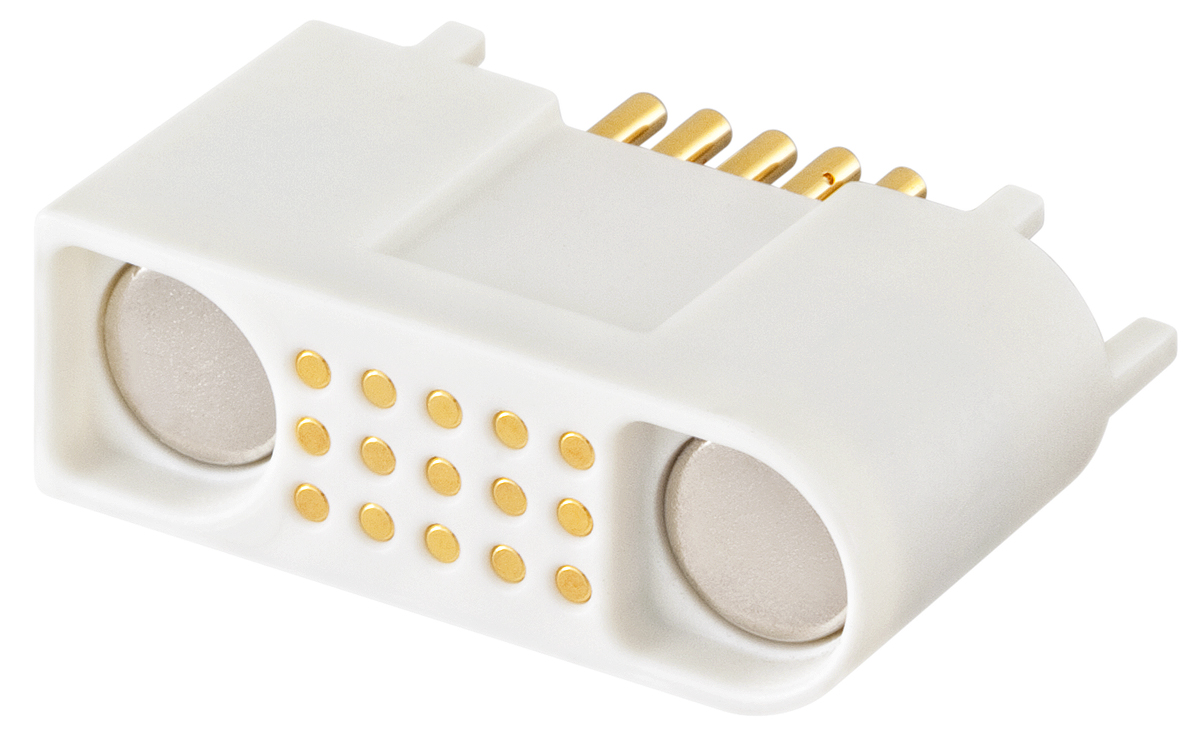 Rosenberger, MultiMag 15,  Straight Panel 15  way Magnetic Connector, Brass  Contact, Solder
