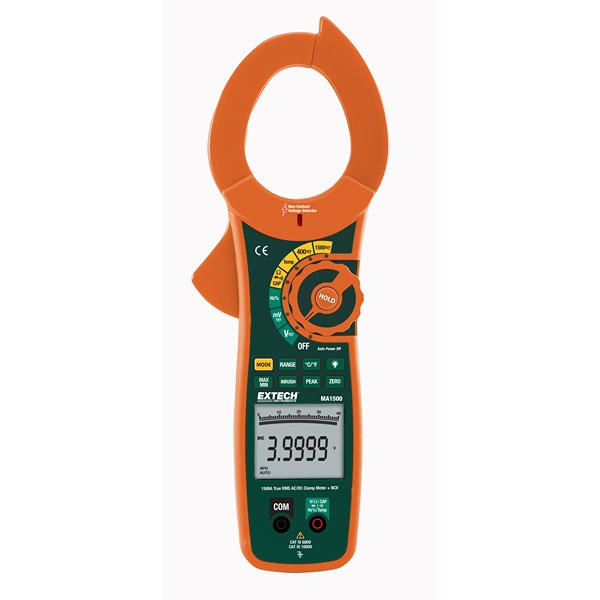 Extech MA1500 Clamp Meter, 1500 A 1500 A 1000 V dc 750 V ac CAT IV Non-Contact Voltage Detector