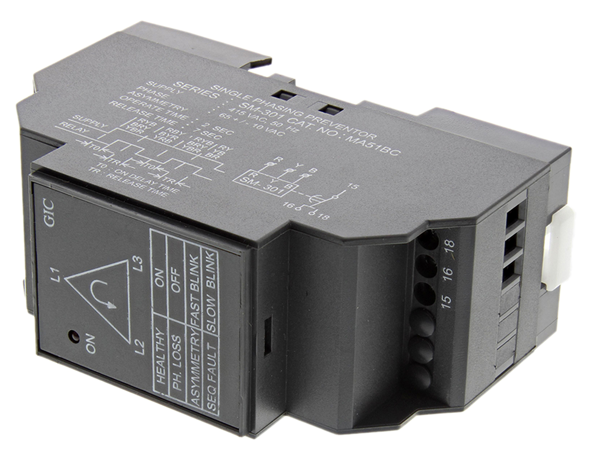GIC Monitoring Relay, 3 Phase, 415 V ac Monitor Range, SPDT, DIN Rail, 415V ac 240 V dc