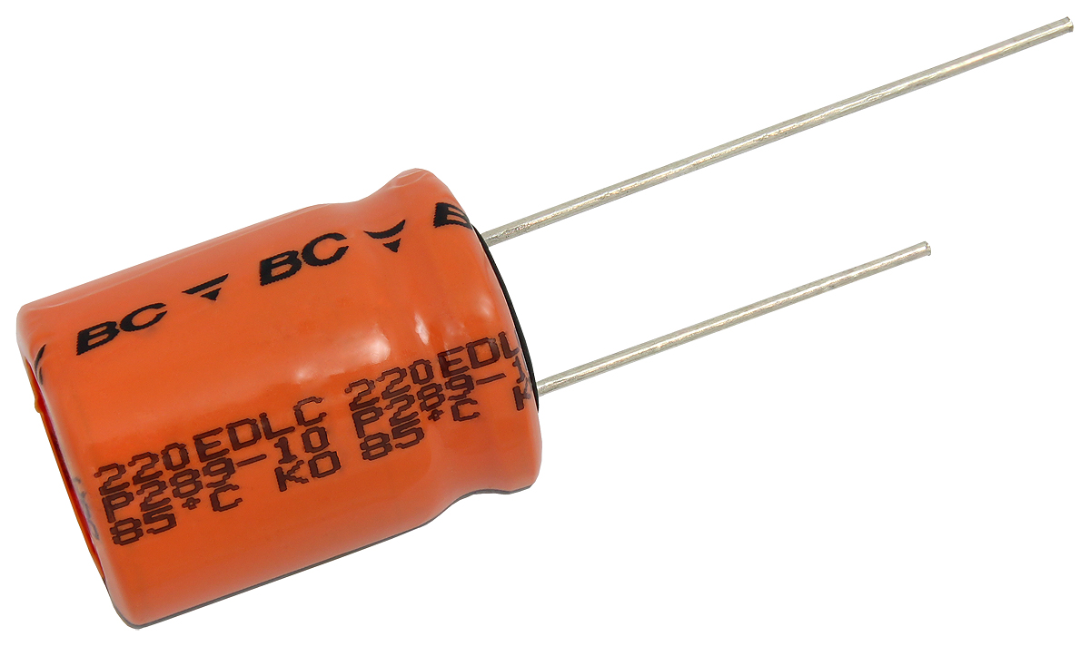 Vishay 20 F Supercapacitor -20 to 50 % Tolerance, 220 EDLC 2.7V dc, Through Hole