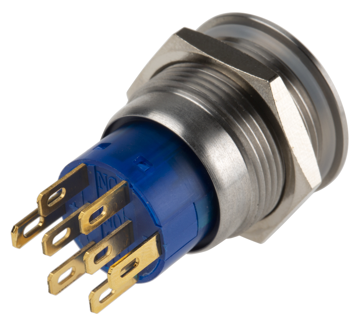 mav19a0f20e-124-jr KNITTER-SWITCH MAV Series Illuminated Push Button Switch, Momentary, Panel, DPDT, White LED, IP67, 28 V dc 250 V ac