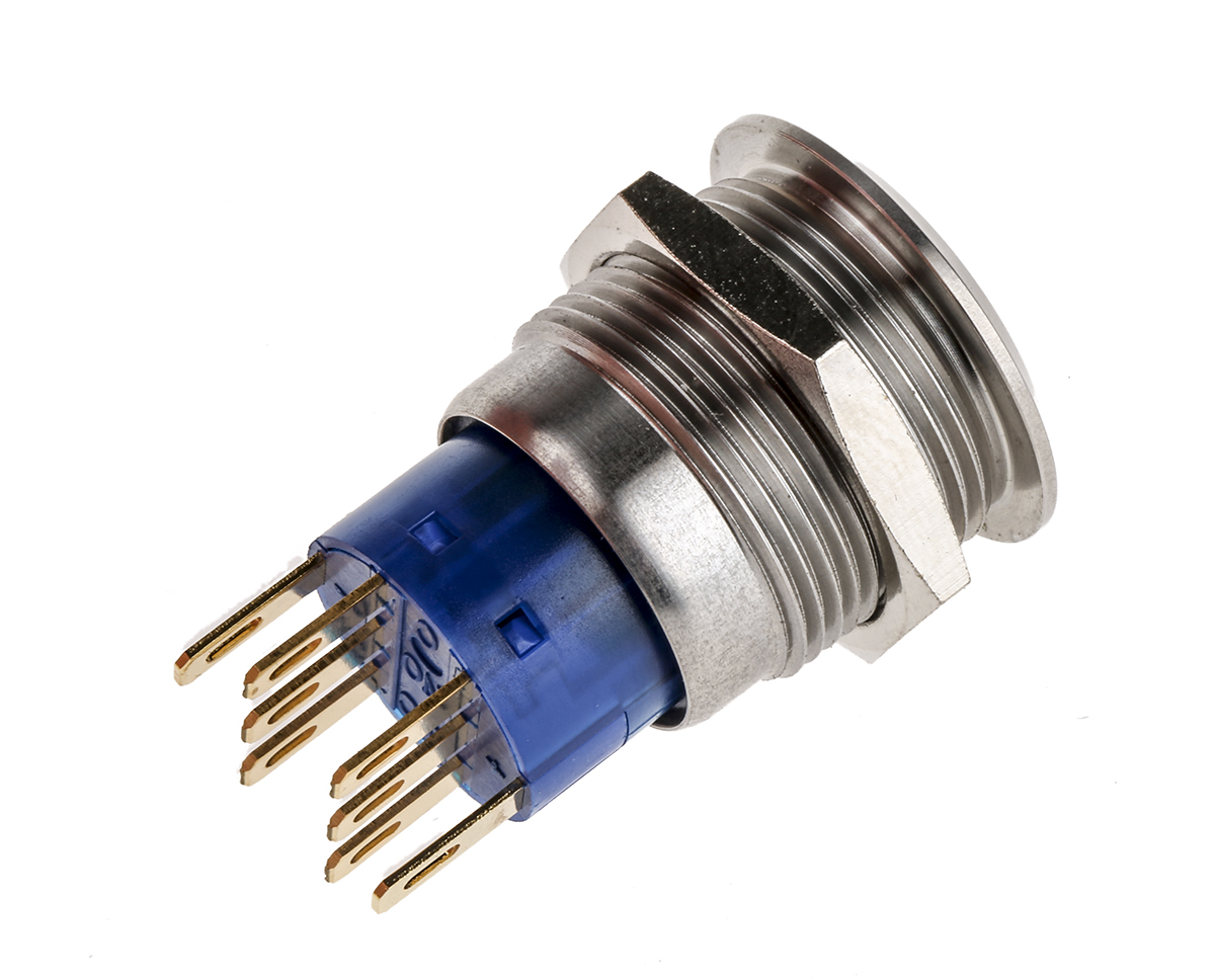 mav19a0f20e-324-jr KNITTER-SWITCH MAV Series Illuminated Push Button Switch, Momentary, Panel, DPDT, Red LED, IP67, 28 V dc 250 V ac
