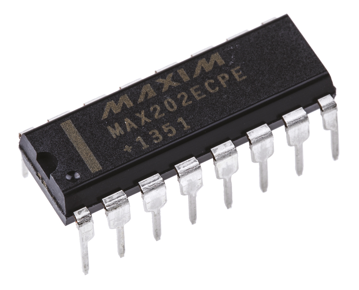Maxim Integrated MAX202ECPE+ Line Transceiver, CMOS, Inverting, 16-Pin PDIP