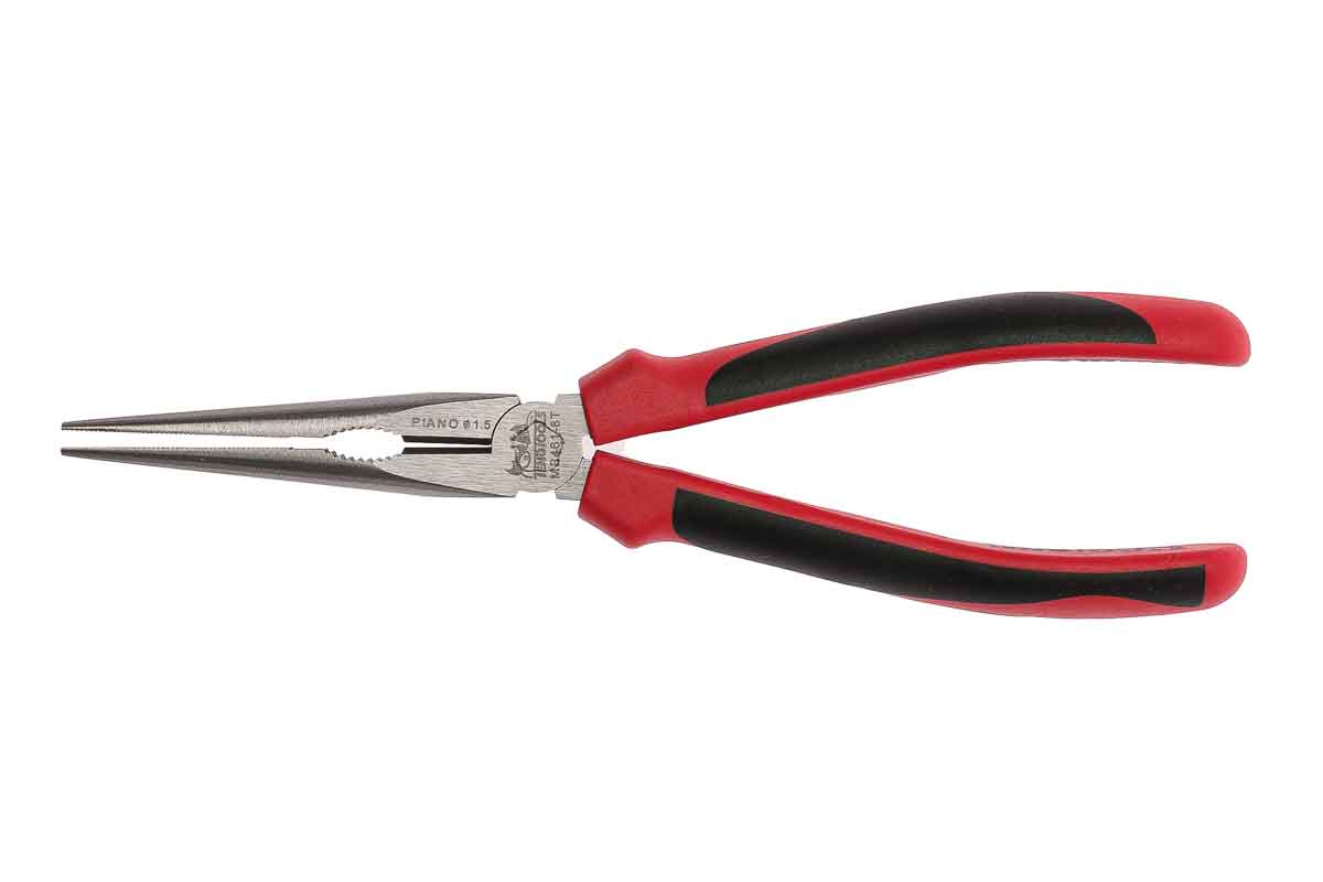 Teng Tools Long Nose Plier Straight, 205 mm Overall, 22mm Jaw ESD Safe