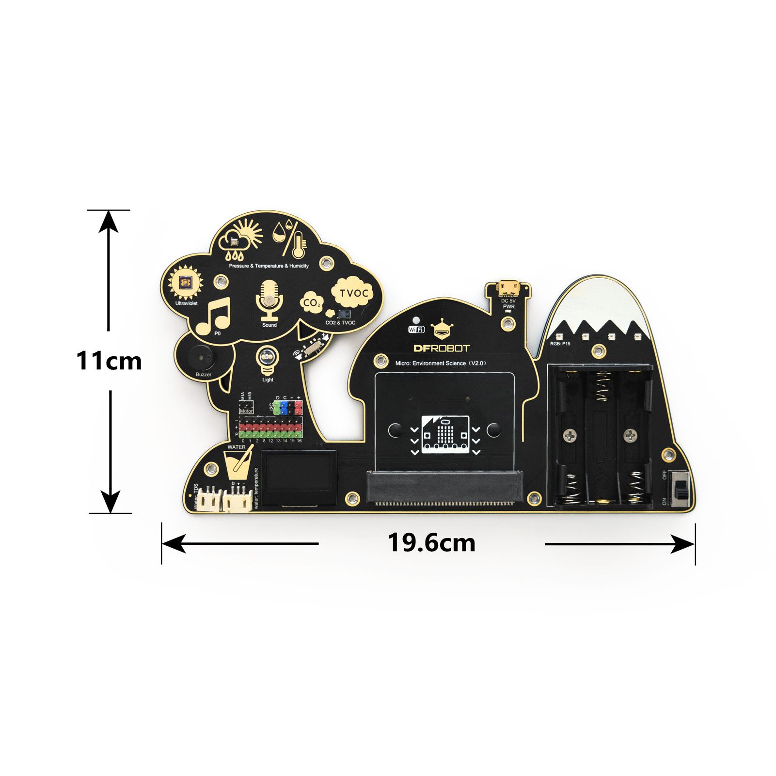 mbt0034 DFRobot MBT0034 BBC Micro:bit Add-on DFRobot Environment Science Expansion Board for Micro:bit V2.0