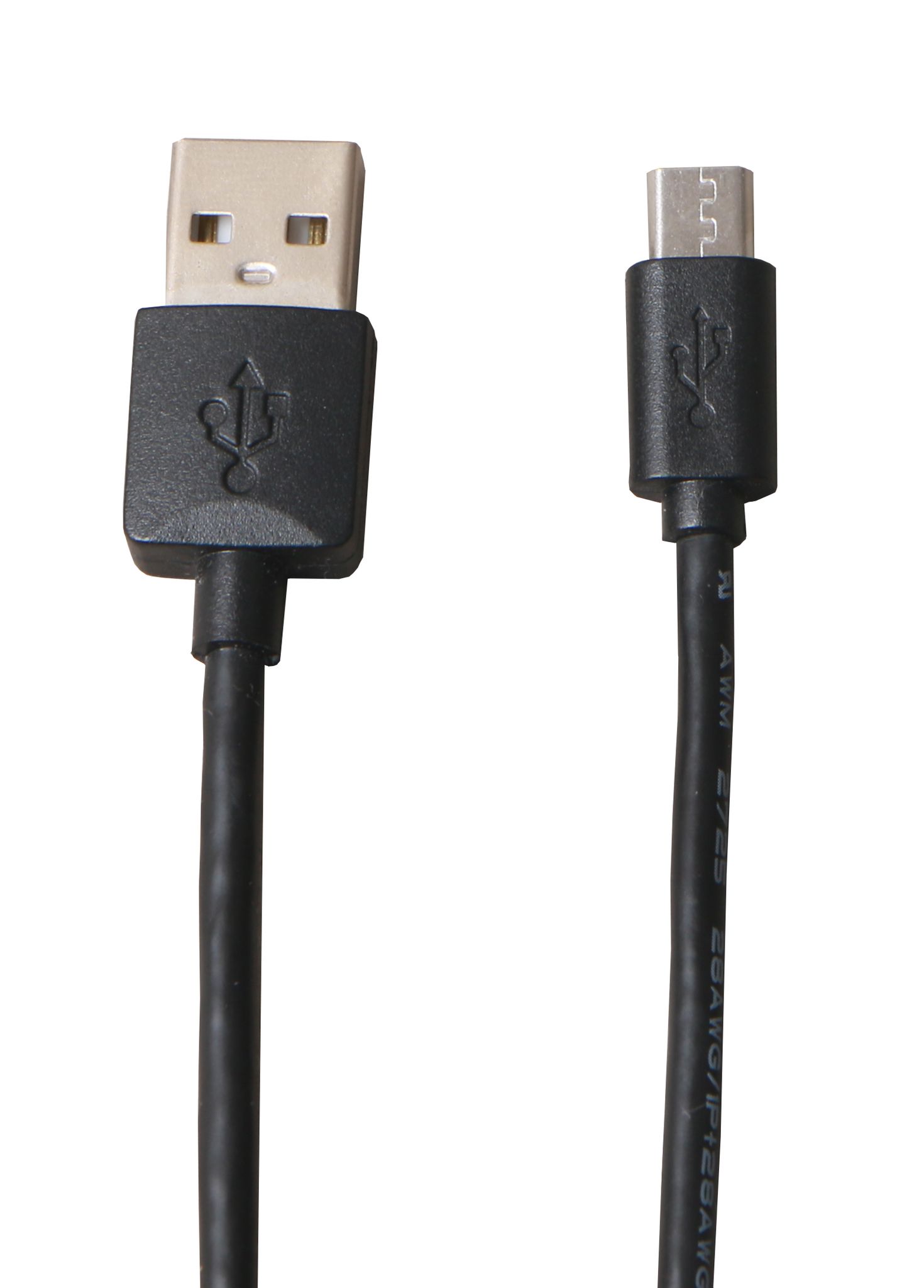 Okdo IC Socket USB Cable, Male USB Type A to Male, USB 2.0 Micro USB Type B, Black, 1 m