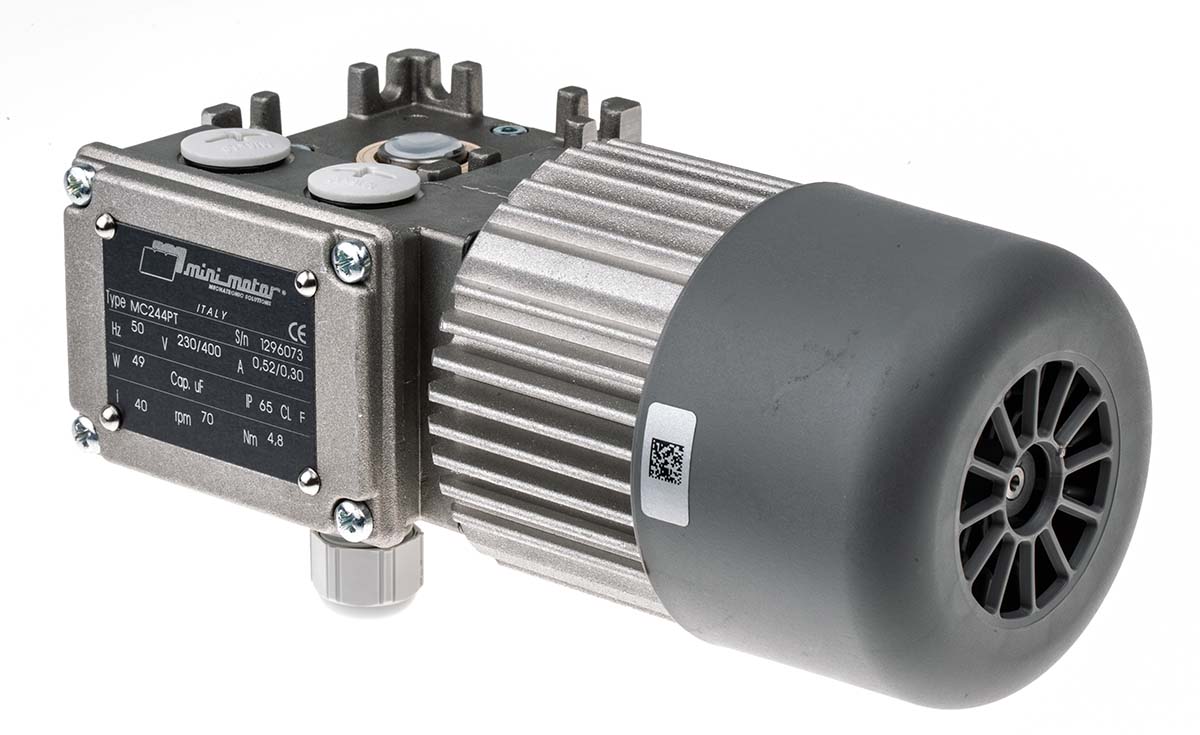 Mini Motor MC Worm AC Geared Motor, 49 W, 3 Phase, 24-Pole, 230V, 400 V