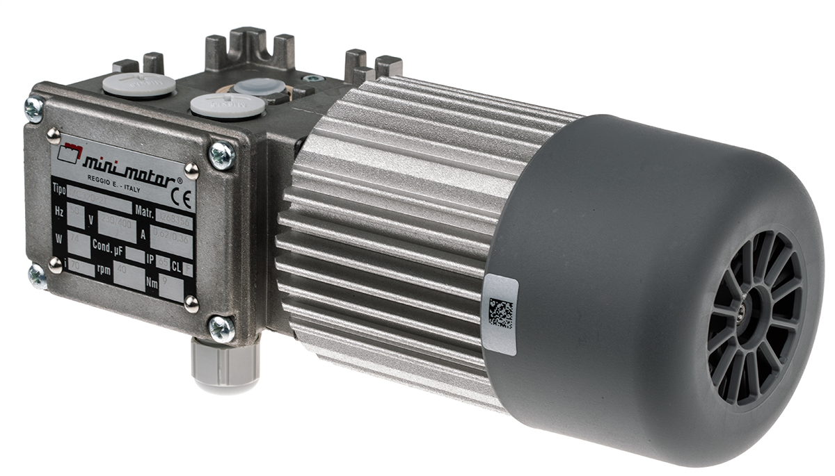 Mini Motor MC Reversible Worm AC Geared Motor, 74 W, 3 Phase, 24-Pole, 230V, 400 V, Flange, Foot Mounting