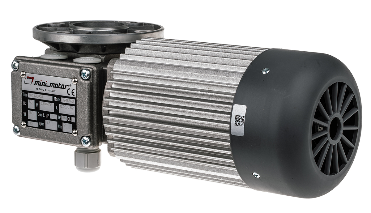 Mini Motor MC Reversible Worm AC Geared Motor, 180 W, 3 Phase, 24-Pole, 230V, 400 V, Flange, Foot Mounting