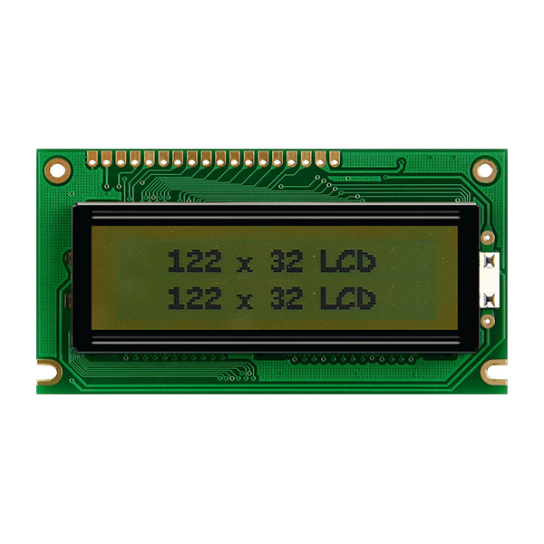 Midas MC122032B6W-SPR-V2 MC STN LCD LED LCD Module, Black on Green, Yellow
