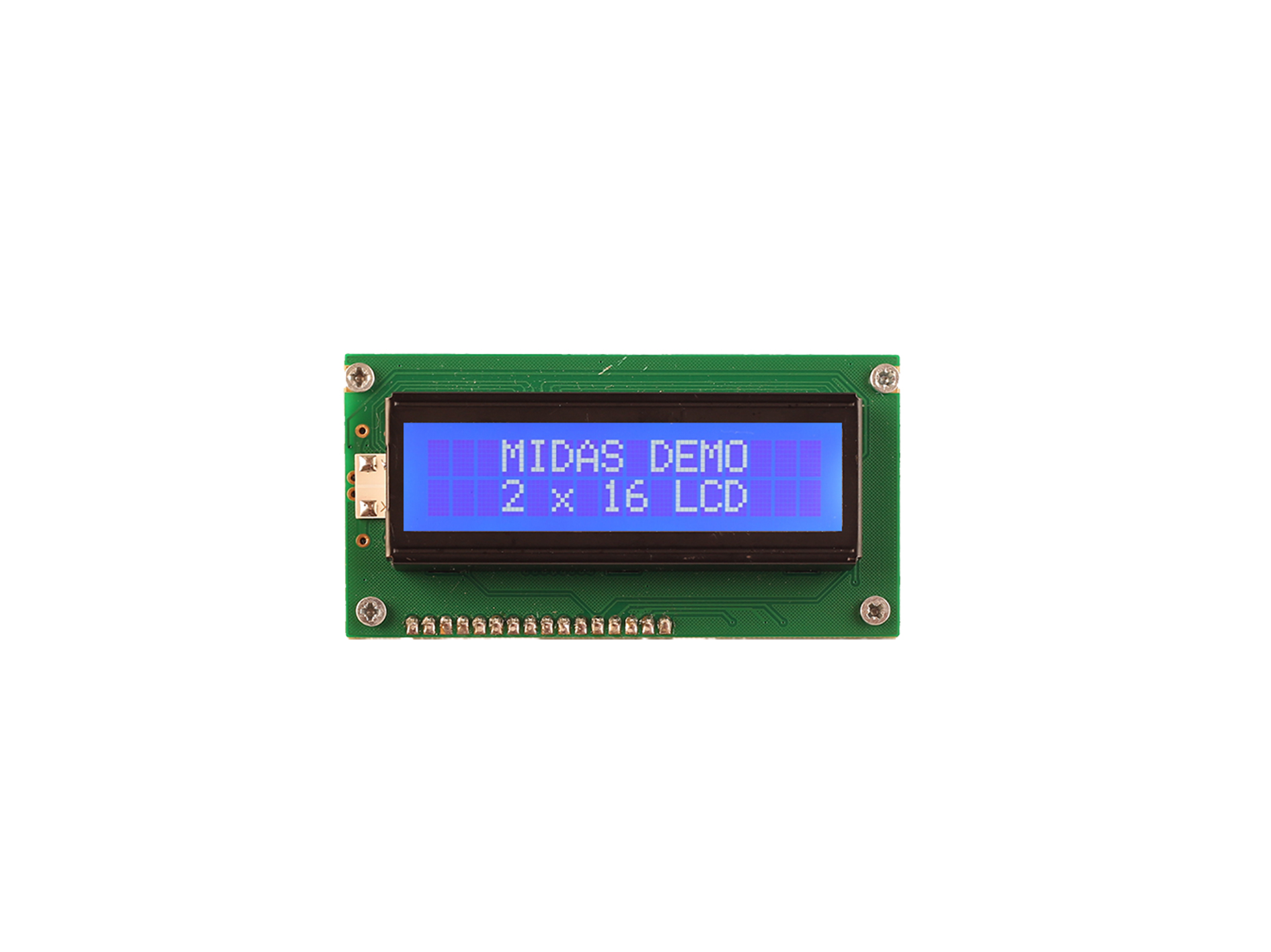 Midas MC21605A6W-BNMLW3.3-V2 LCD LED LCD Monochrome Display, White on Blue, White, 2 x 16