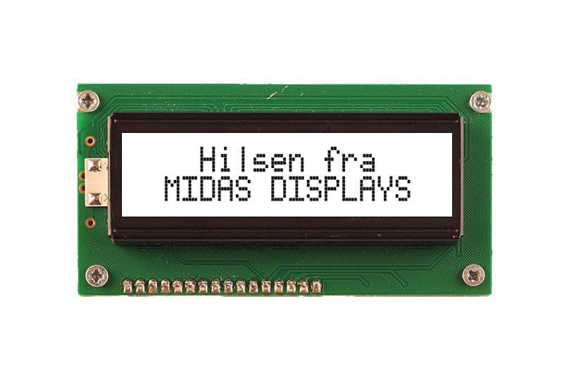 Midas MC21605A6WM-FPTLW-V2 MC21605A6WM-FPTLW-V2 Alphanumeric LED LCD Monochrome Display, White on White, 2 x 16