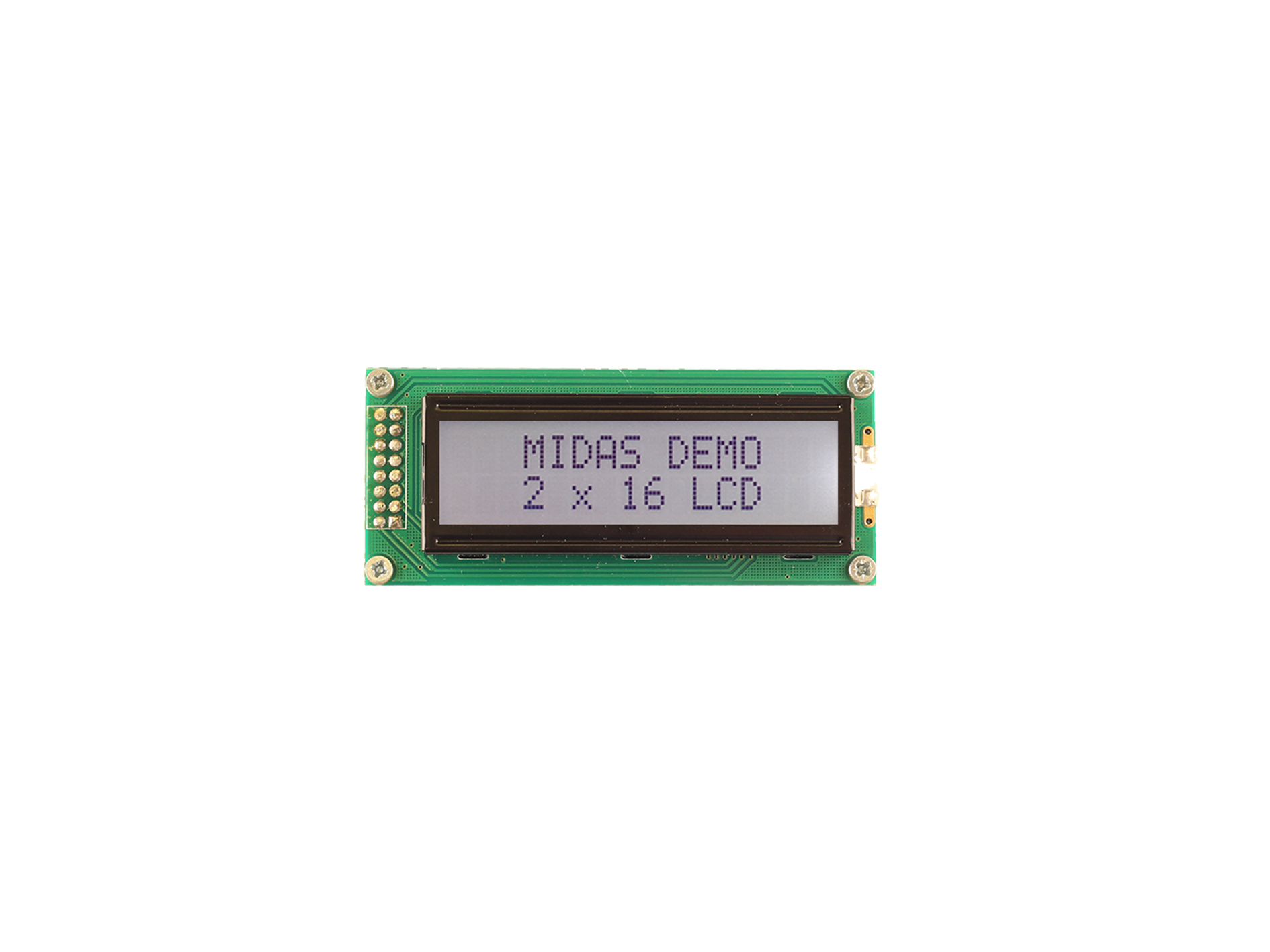 Midas MC21605B6W-FPTLW3.3-V2 LCD LED LCD Monochrome Display, White on White, Black, 2 x 16