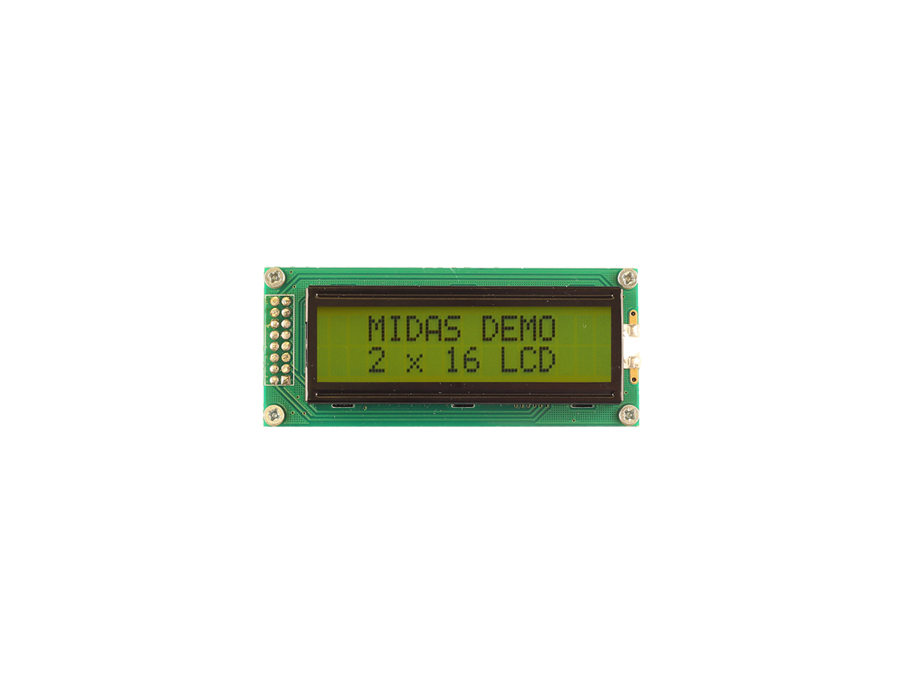 Midas MC21605B6W-SPTLY3.3-V2 ST7066U LCD LED LCD Monochrome Display, Green, Yellow on, 2 x 16