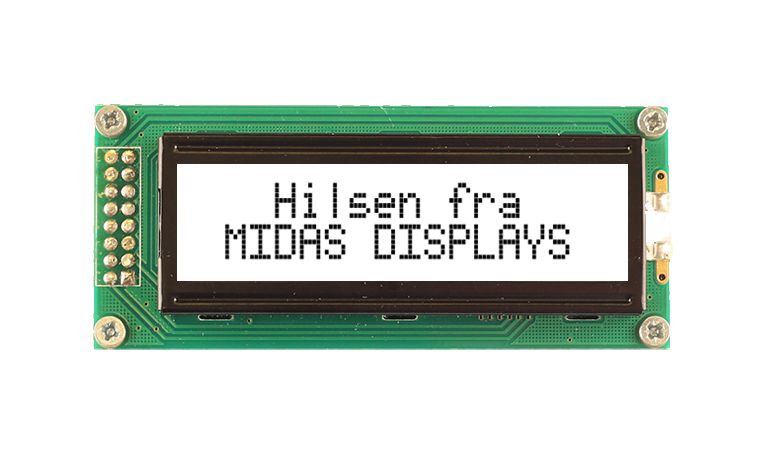 Midas MC21605B6WM-FPTLW-V2 MC21605B6WM-FPTLW-V2 Alphanumeric LED LCD Monochrome Display, White on White, 2 x 16