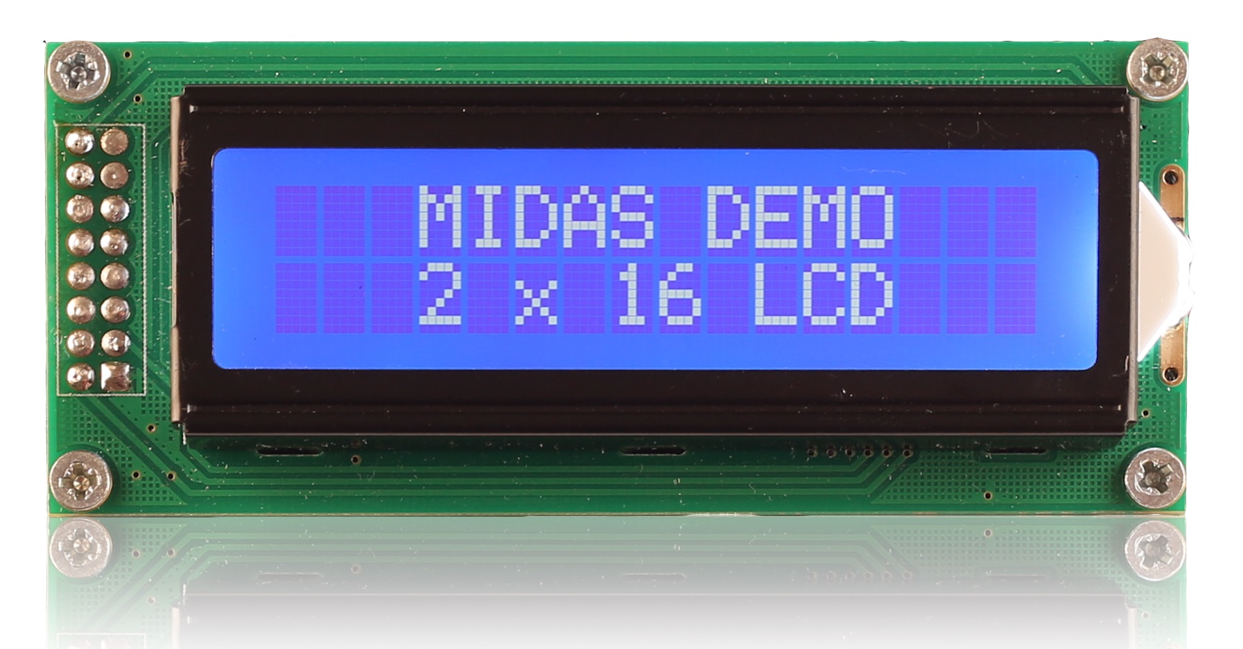 Midas MC21605B6WR-BNMLW-V2 MC STN LCD LED LCD Module, White on Green, Yellow