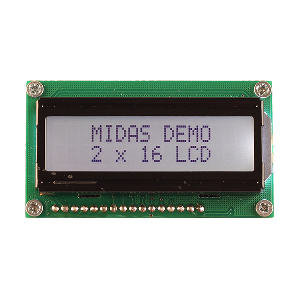 Midas MC21605H6WR-FPTLW-V2 MC STN LCD LED LCD Module, White on Green, Yellow