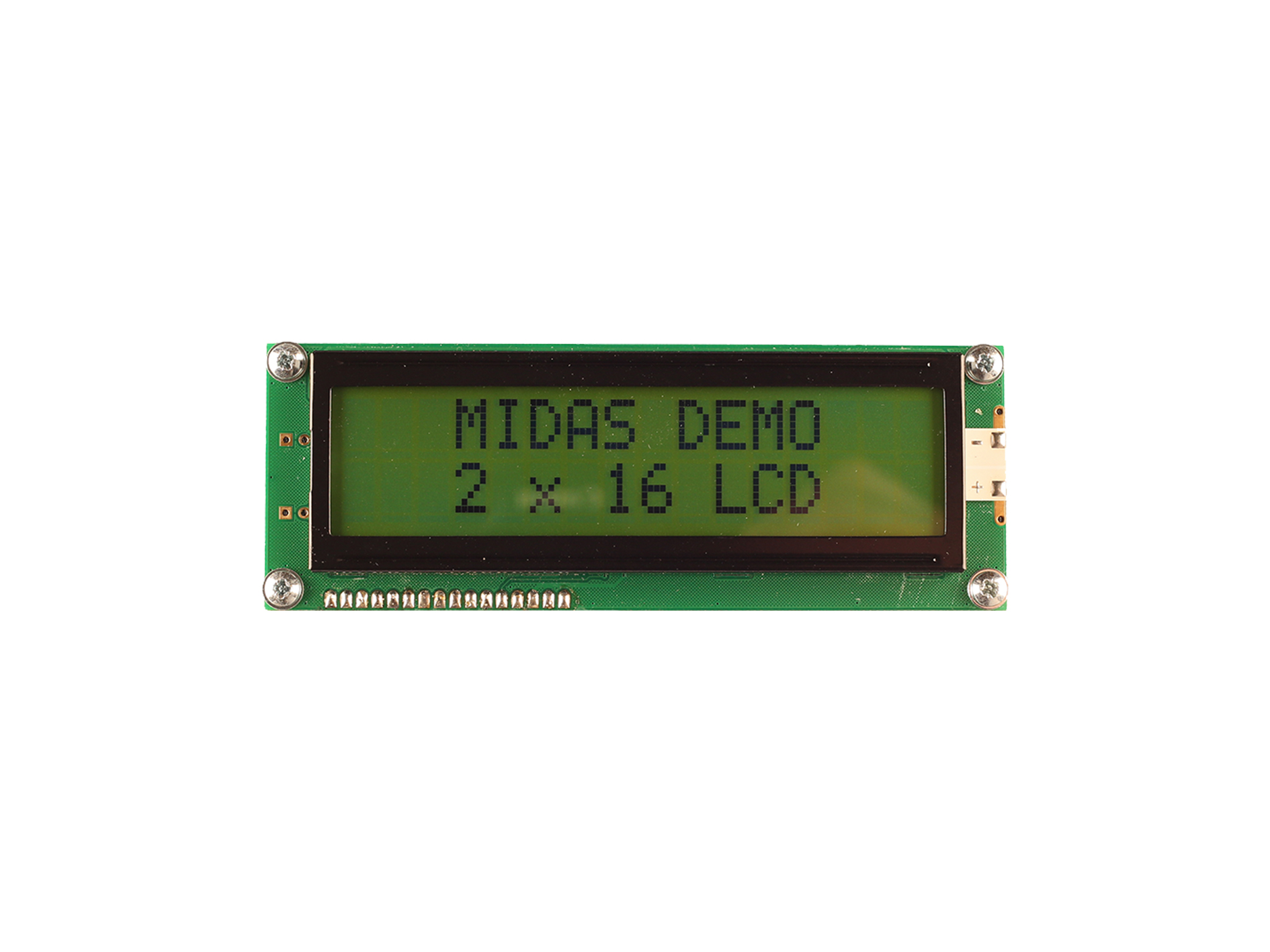 Midas MC21609AB6W-SPTLY3.3-V2 LCD LED LCD Monochrome Display, Yellow, Green on Black, Yellow, Green, 2 x 16