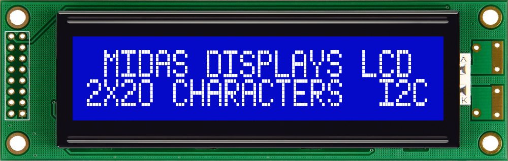 Midas MC22005A6W-BNMLWI-V2 MC22005A6W-BNMLWI-V2 Alphanumeric LED LCD Alphanumeric Display Blue, White, 2 x 20