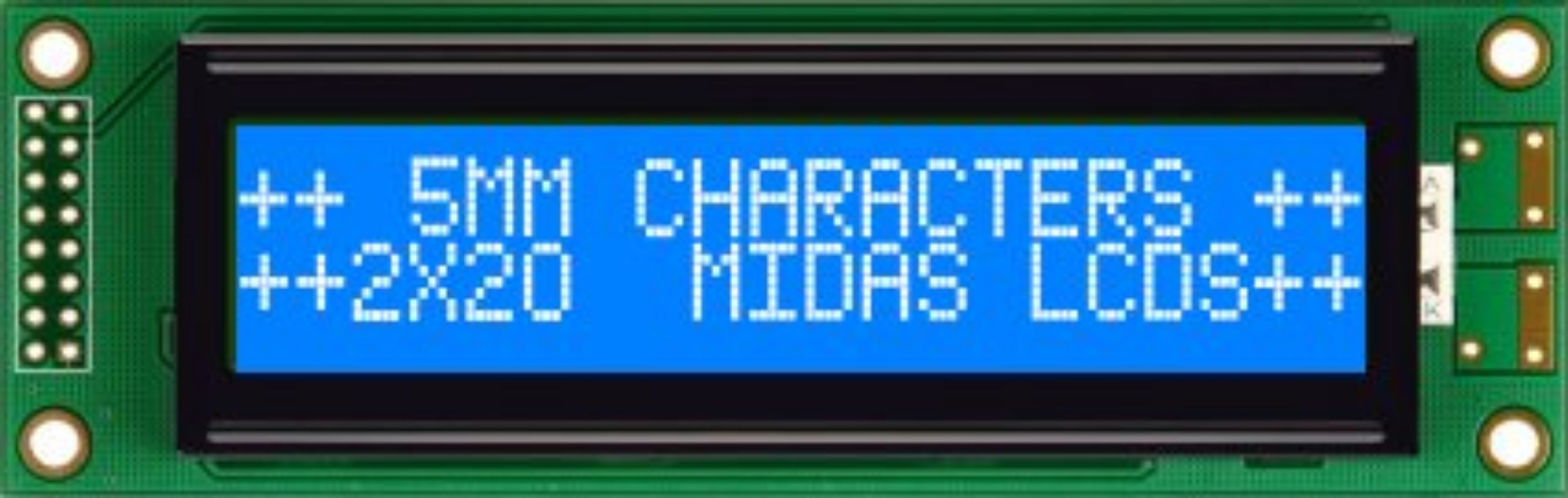 Midas MC22005A6WK-BNMLW-V2 MC22005A6WK-BNMLW-V2 Alphanumeric LED LCD Alphanumeric Display, White on, 2 x 20