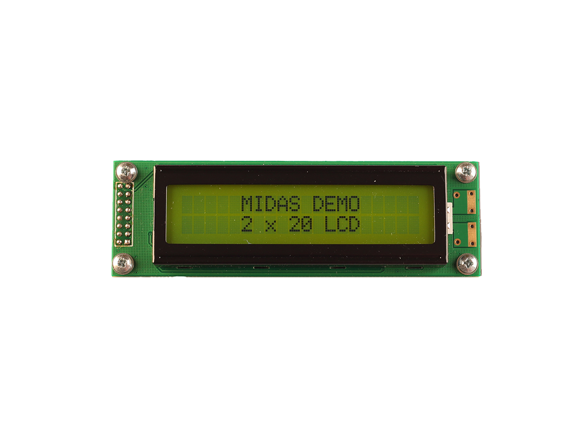 Midas MC22005A6WK-SPTLY-V2 MC22005A6WK-SPTLY-V2 Alphanumeric LED LCD Alphanumeric Display, Green, Yellow on Black,