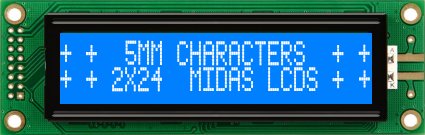Midas MC22405A6W-BNMLW-V2 MC STN LCD LED LCD Module, White on Green, Yellow