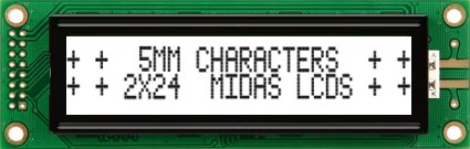 Midas MC22405A6WK-FPTLW-V2 MC STN LCD LED LCD Module, White on Green, Yellow