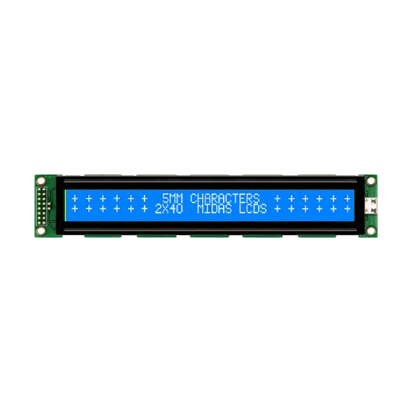 Midas MC24005AA6W9-BNMLW-V2 MC STN LCD LED LCD Module, White on Green, Yellow