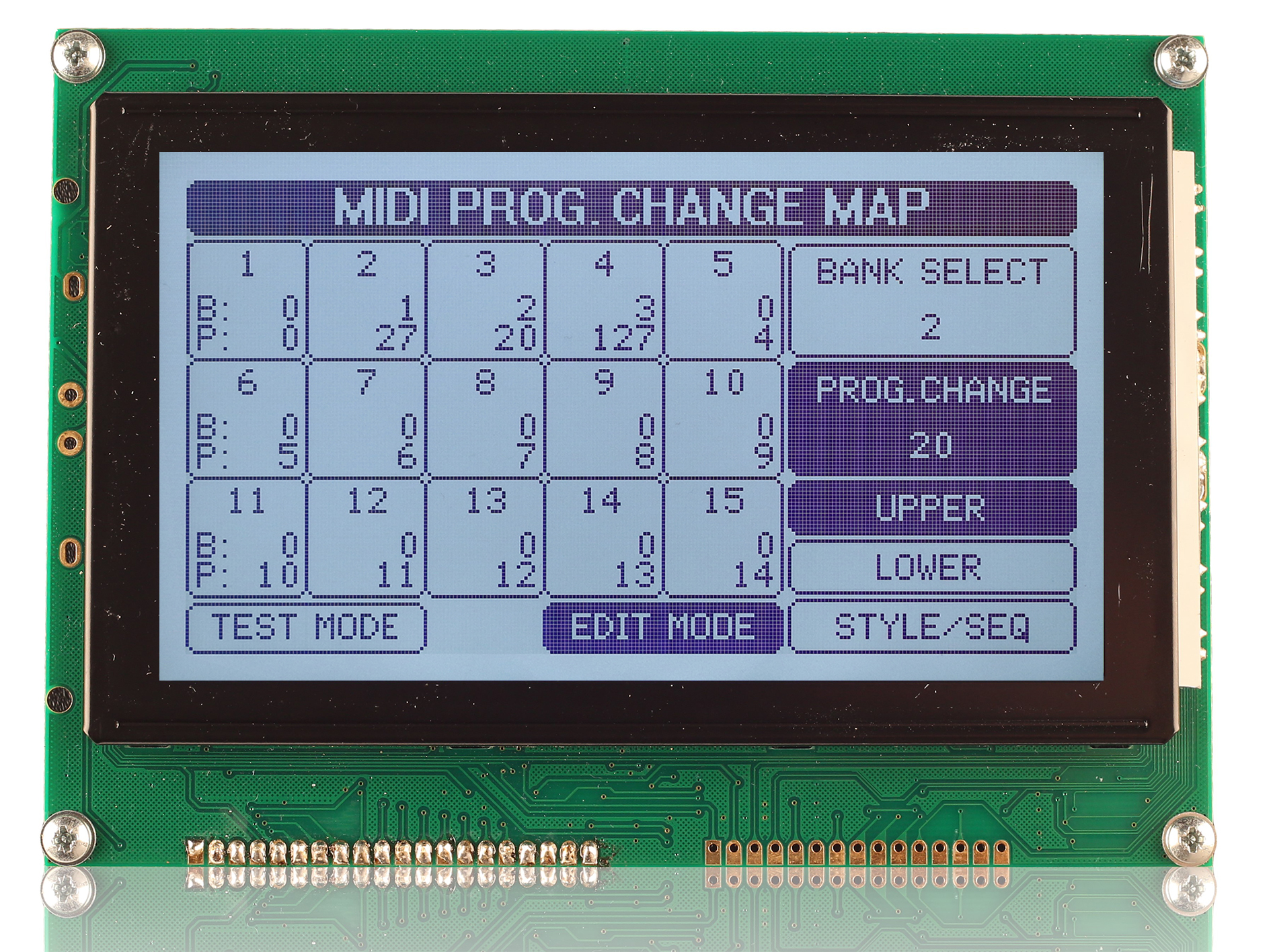 Midas MC240128A6W-FPTLW-V2 MC STN LCD LED LCD Module, White on Green, Yellow