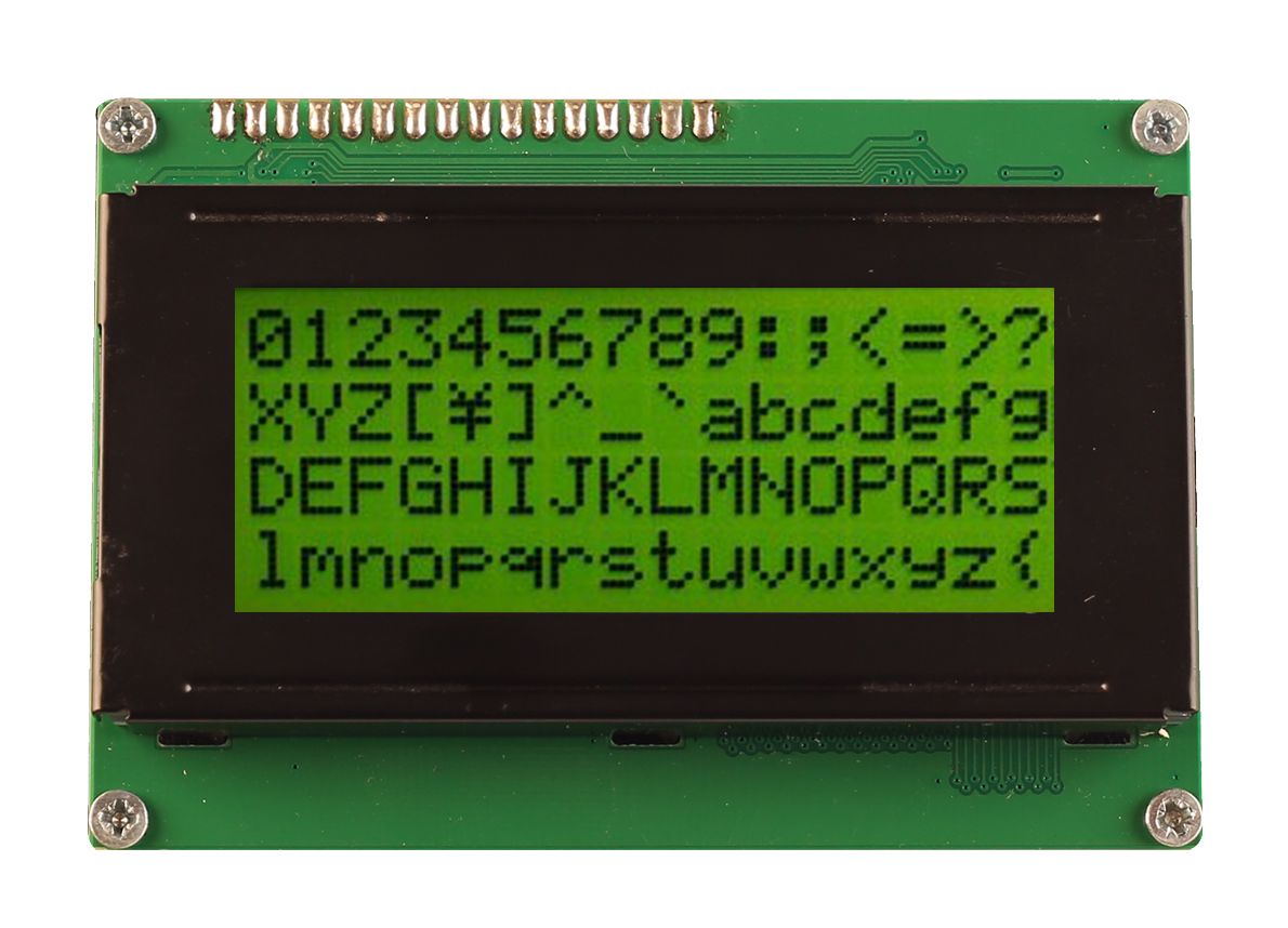Midas MC41605A6W-SPR-V2 MC41 Alphanumeric Reflective LCD Monochrome Display, Black on Yellow, Green, 4 x 16