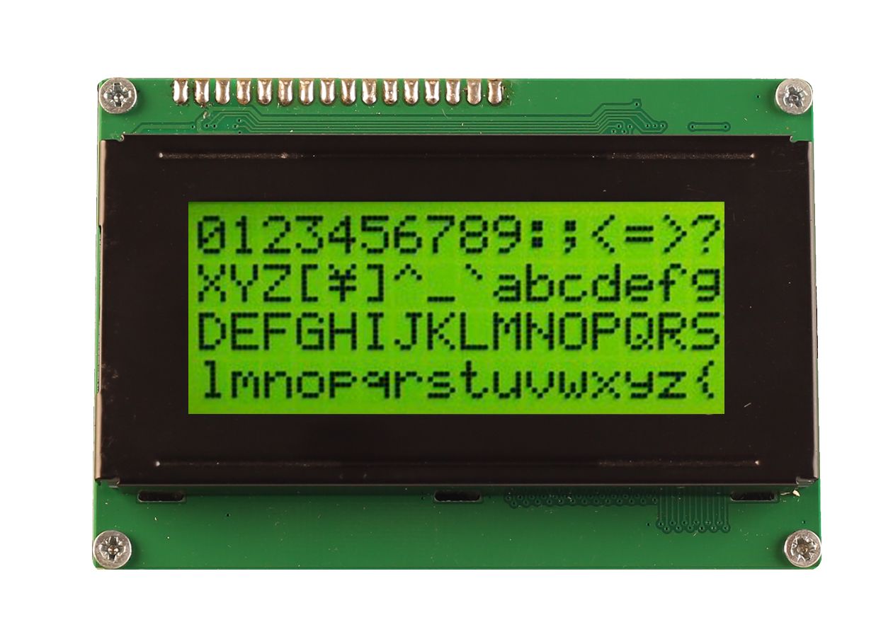 Midas MC41605A6W-SPTLY-V2 MC416 Alphanumeric LCD Monochrome Display, Black on Yellow, Green, 4 x 16