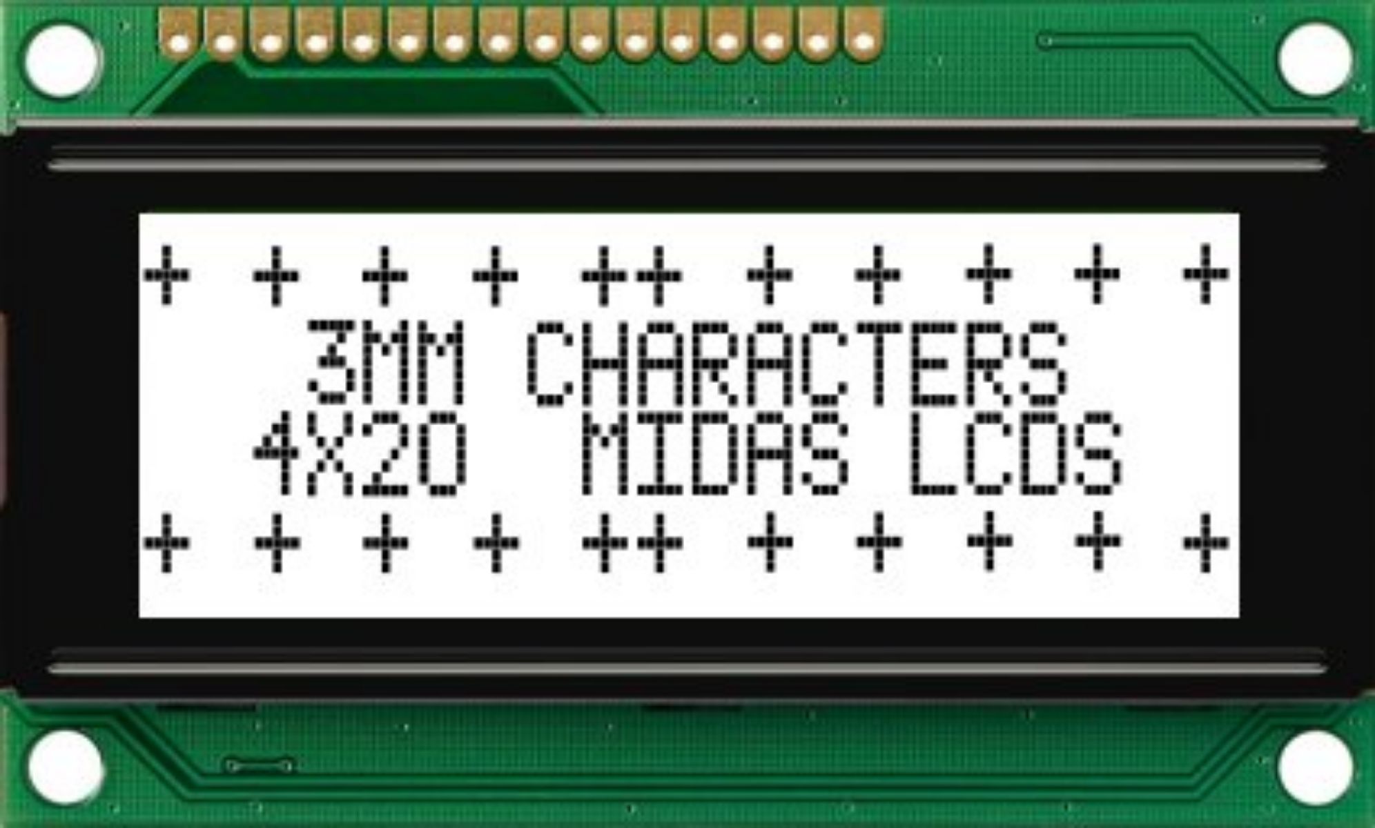 Midas MC42004A6W-FPTLW-V2 MC42004A6W-FPTLW-V2 Alphanumeric LED LCD Alphanumeric Display, White on, 4 x 20