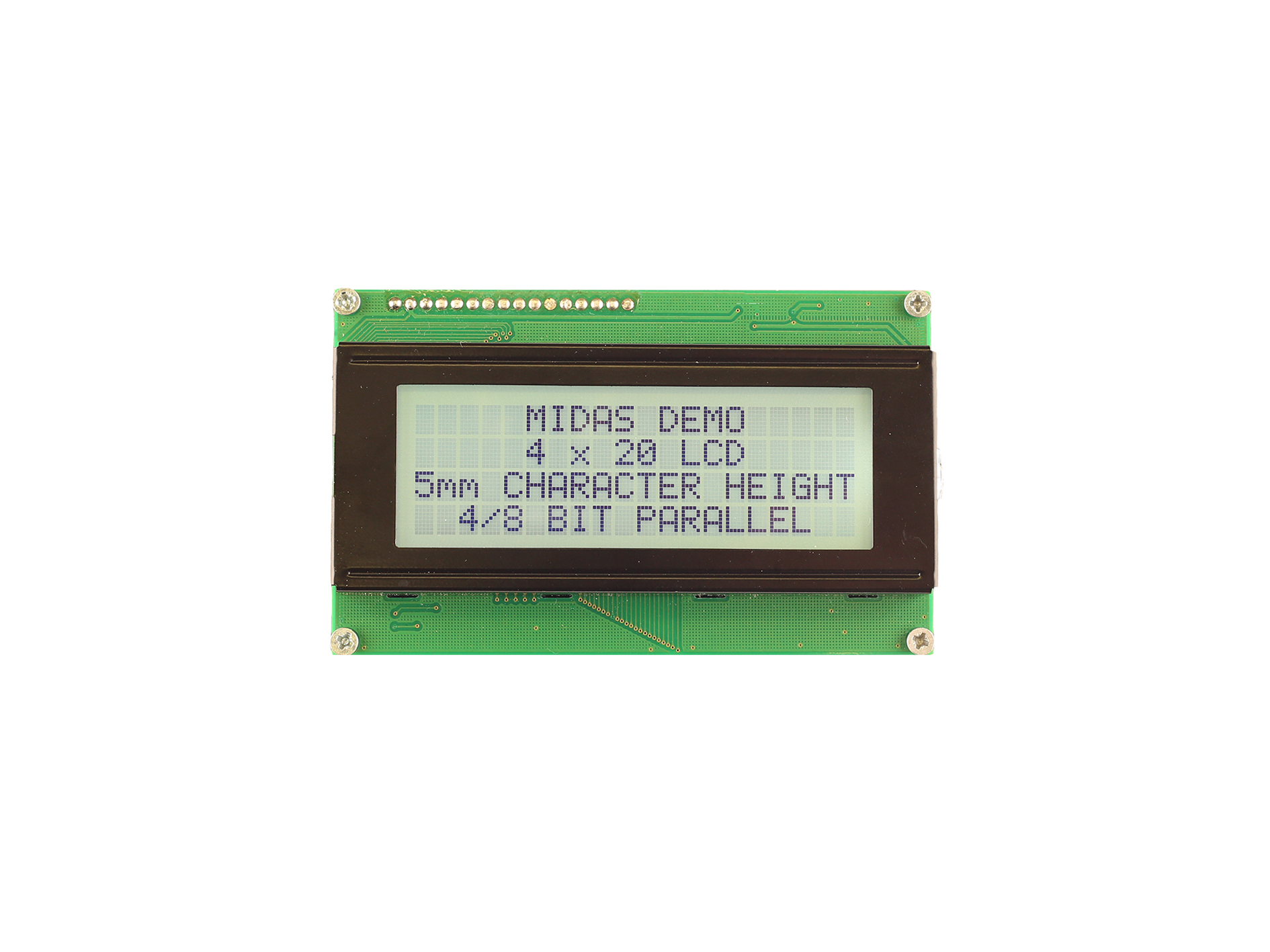 Midas MC42005A6W-FPTLW3.3-V2 MC42005A6W-FPTLW3.3-V2 LCD LED LCD Monochrome Display, White on White, Black, 4 x 20