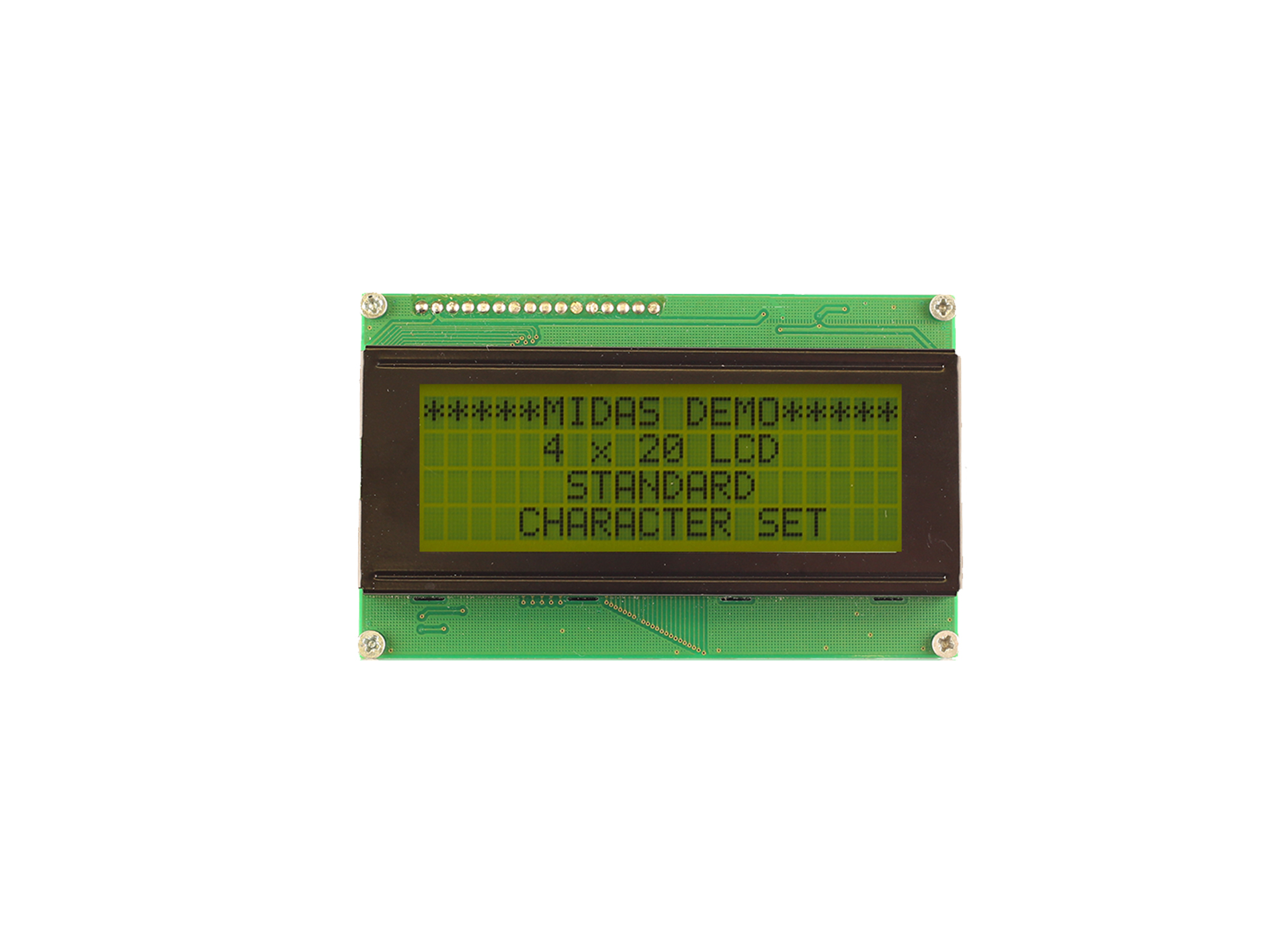 Midas MC42005A6W-SPTLY3.3-V2 LCD LED LCD Monochrome Display, Yellow, Green on Yellow, Green, Black, 4 x 20