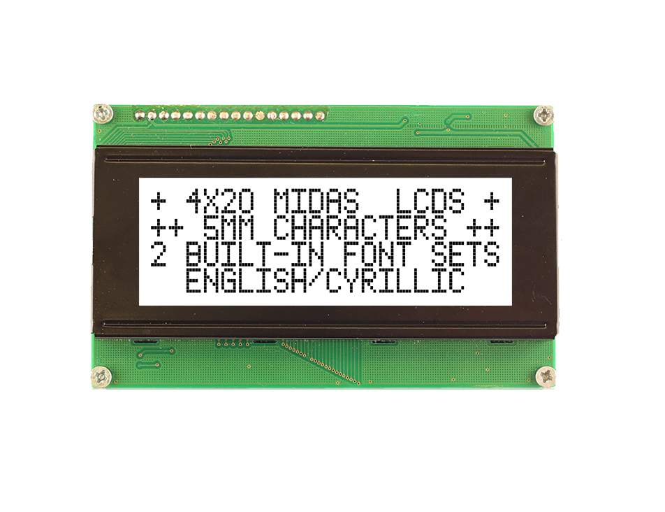 Midas MC42005A6WR-FPTLW-V2 MC STN LCD LED LCD Module, White on Green, Yellow