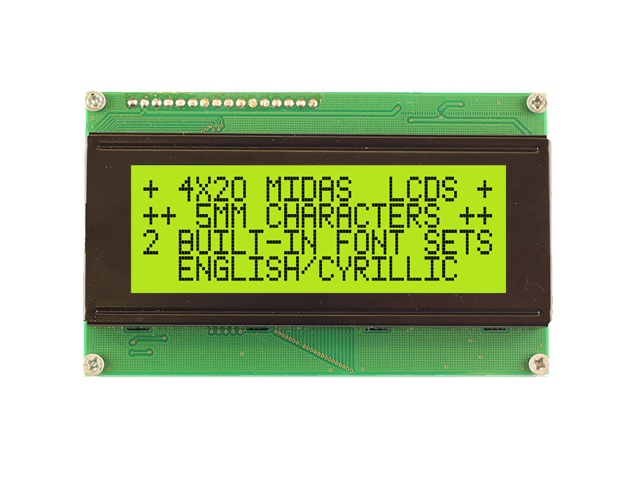 Midas MC42005A6WR-SPTLY-V2 MC STN LCD LED LCD Module, Black on Green, Yellow