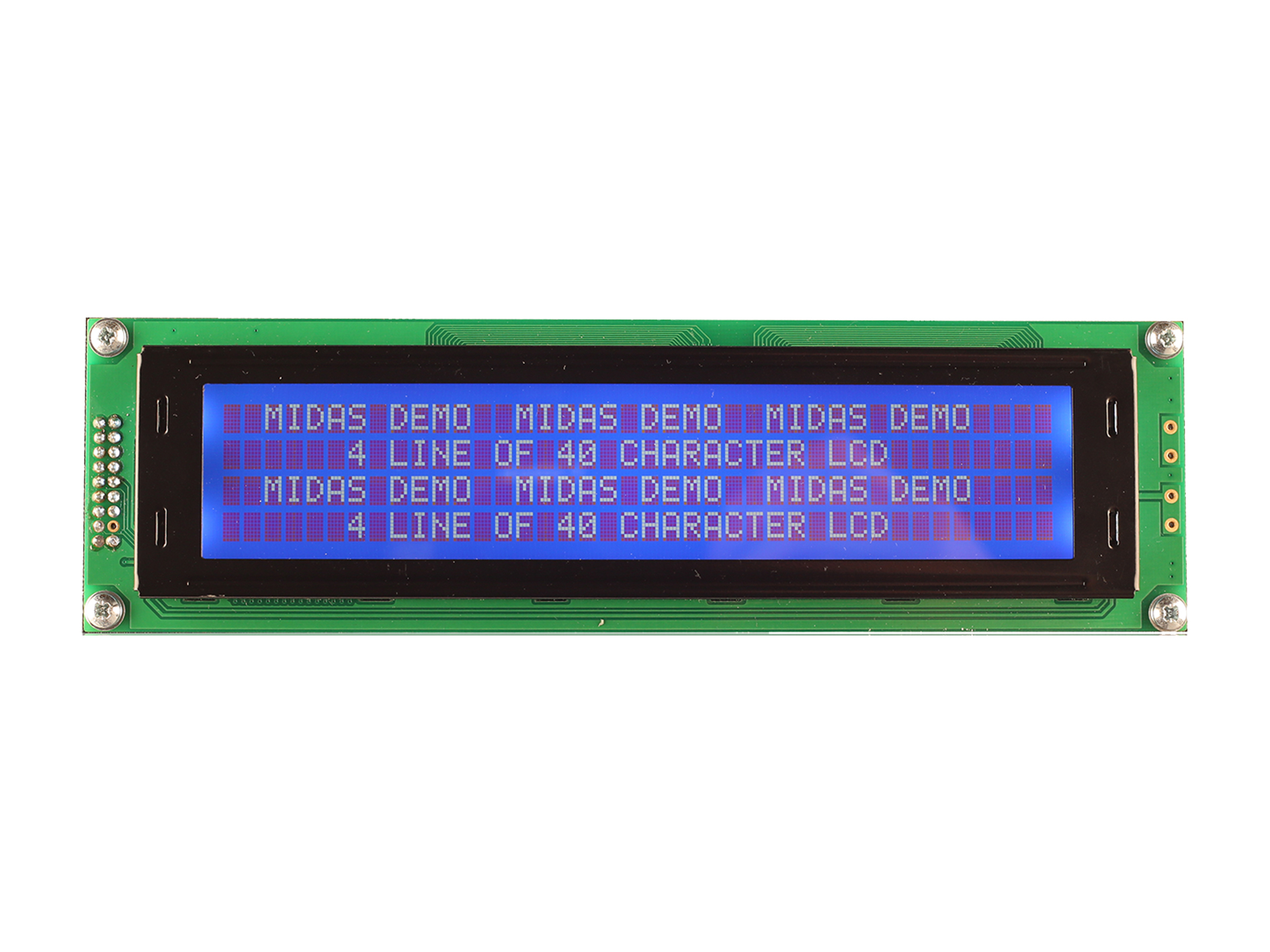 Midas MC44005A6W-BNMLW3.3-V2 LCD LED LCD Monochrome Display, White on Blue, 4 x 40