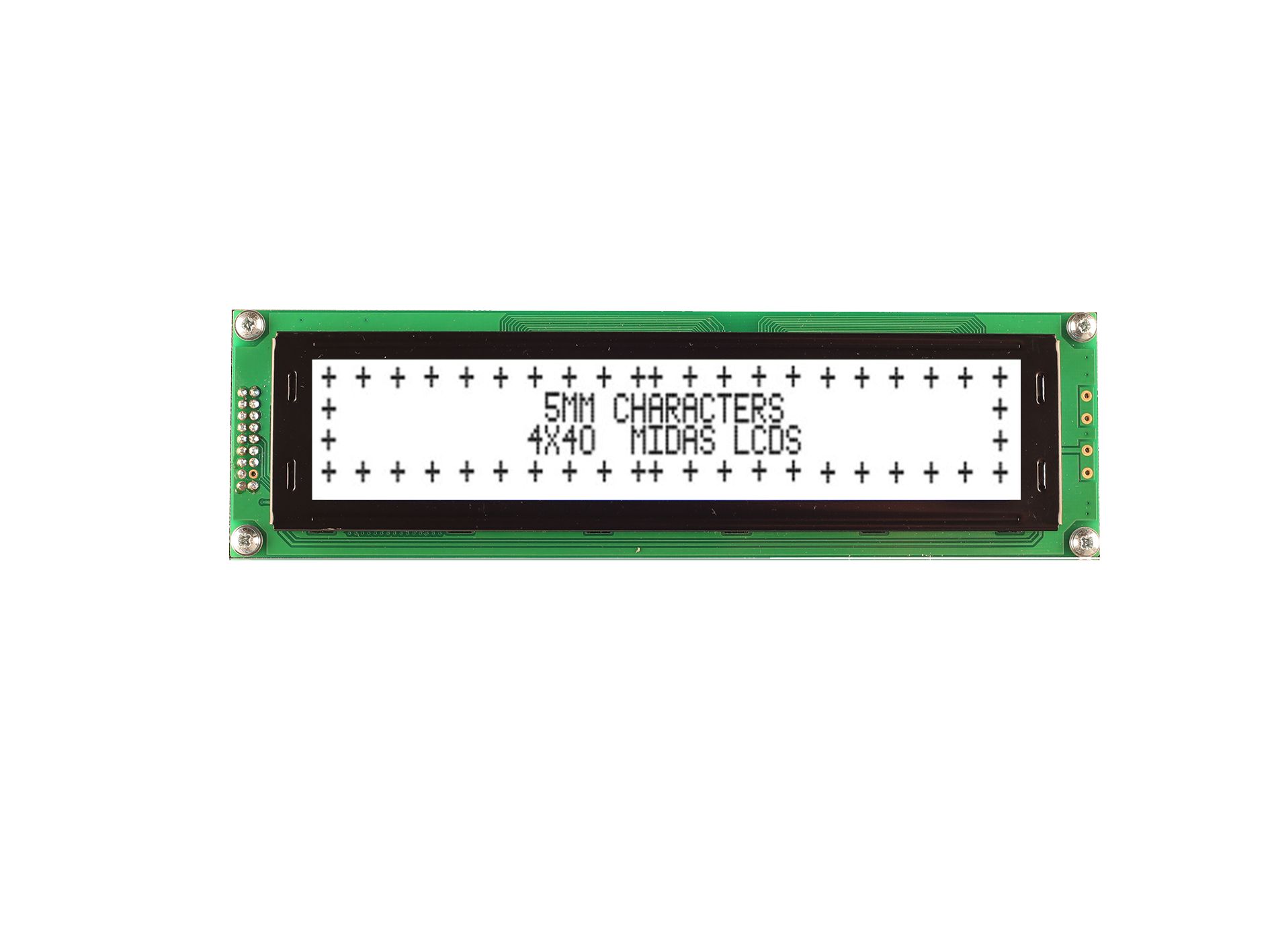 Midas MC44005A6W-FPTLW3.3-V2 LCD LED LCD Monochrome Display, White on Black, White, 4 x 40