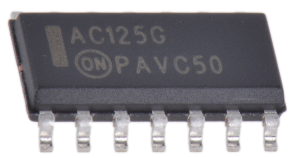 onsemi MC74AC125DG, 4-Channel Non-Inverting Schmitt Trigger Input 3 State Buffer, 14-Pin SOIC