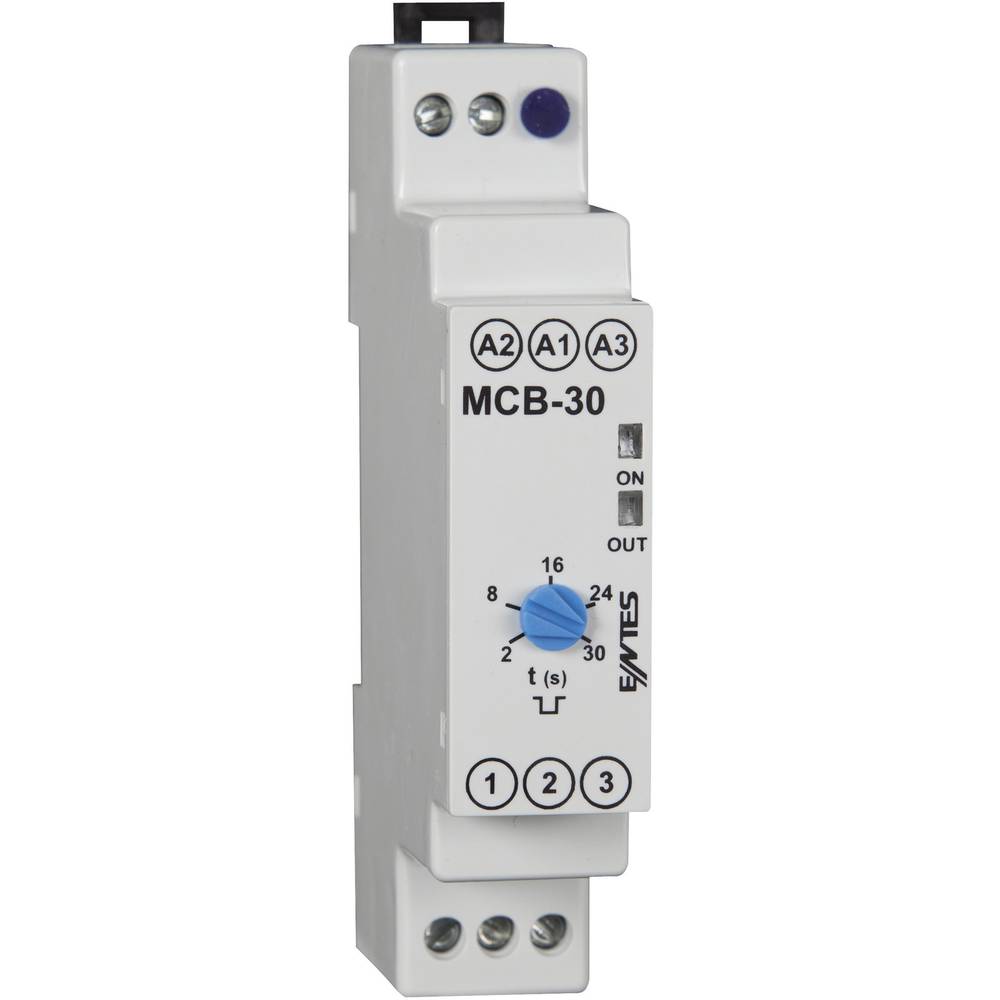 ENTES MCB Series DIN Rail Timer Relay, 1-Contact, 12 to 240 V dc 12V ac, 240 V ac, 2 to 30 s, 4-Function, 1 CO Switch