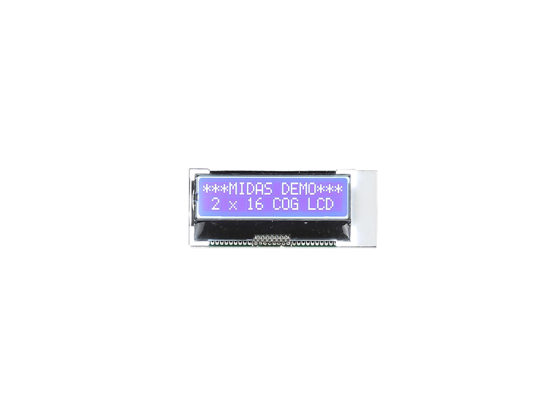Midas MCCOG Alphanumeric LED LCD Monochrome Display, Blue on White, 2 x 16