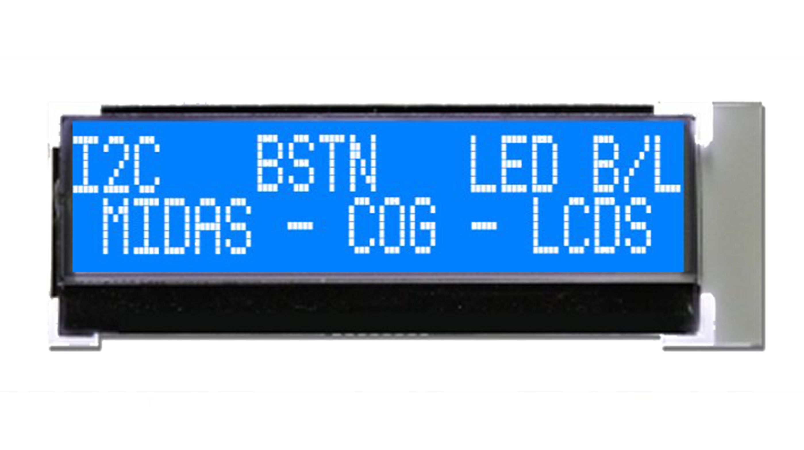 Midas MCCOG22005A6W-BNMLWI MCCOG22005A6W-BNMLWI Alphanumeric LED LCD Monochrome Display, White on Blue, 2 x 20