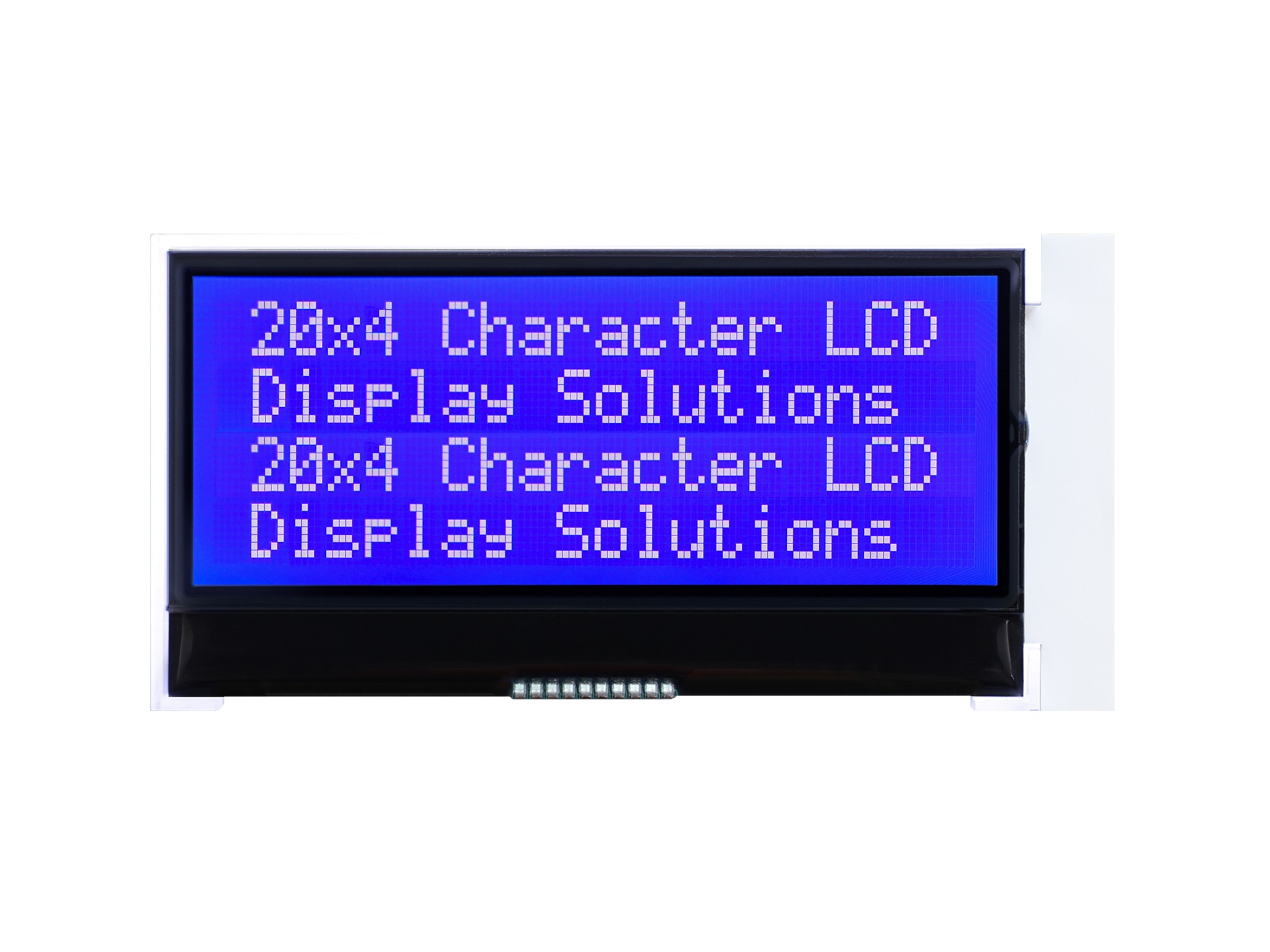 Midas MCCOG42005A6W-BNMLWI-V2 MCCOG24 Alphanumeric LED LCD Monochrome Display, White on Blue, 4 x 20
