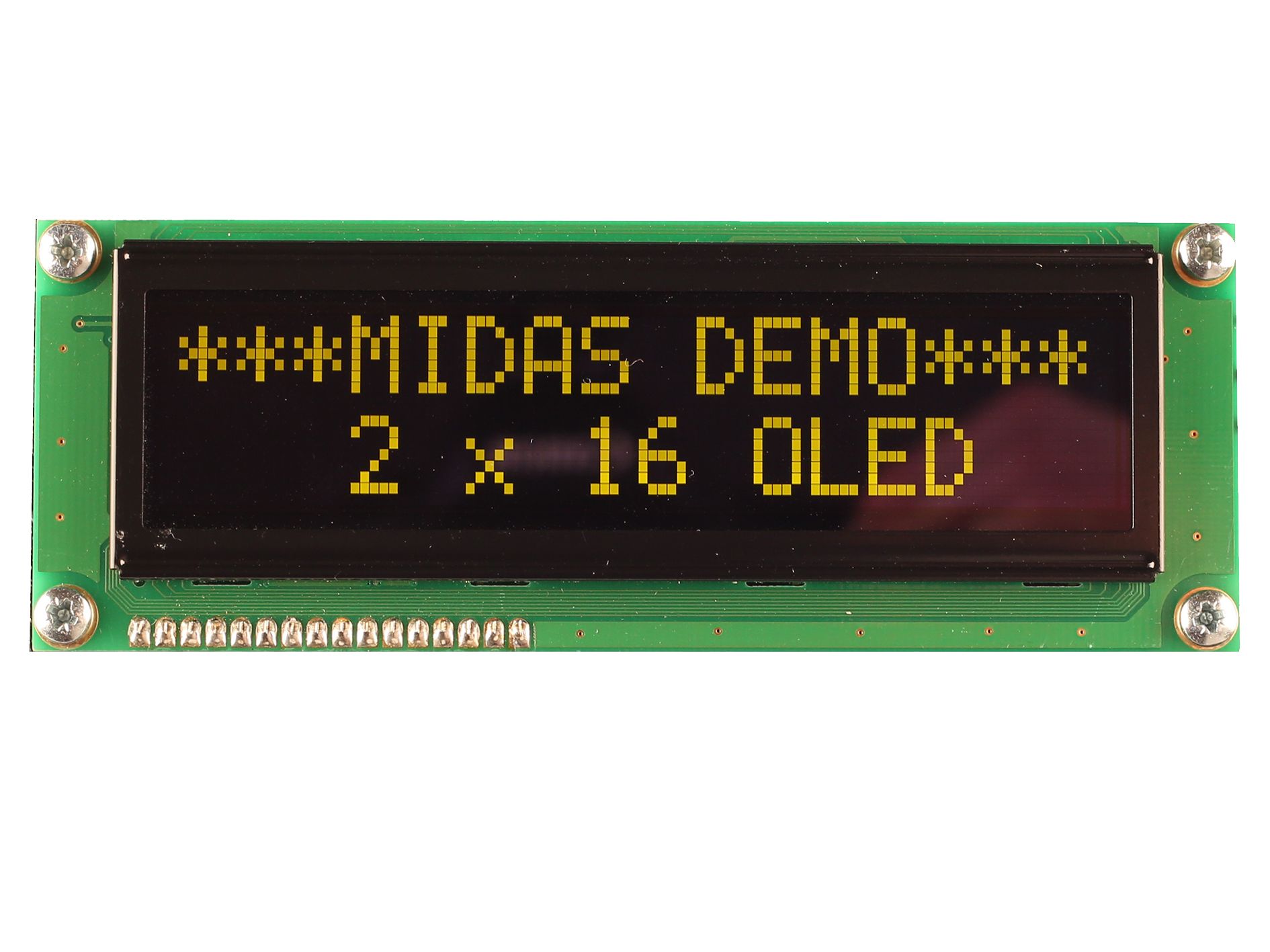 Midas Yellow OLED Display 2 x 16 COB Parallel
