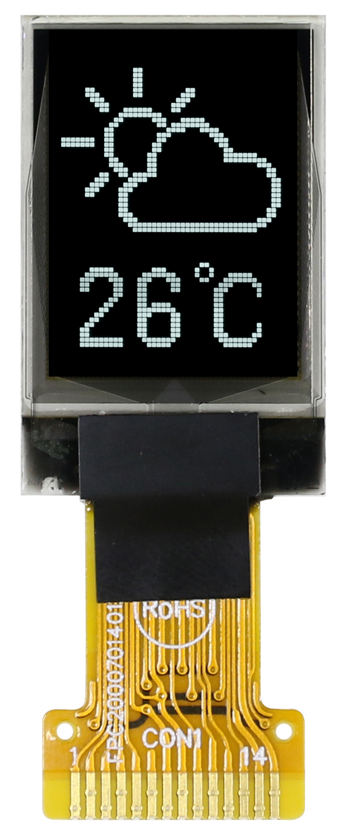 Midas 0.71 in Passive matrix White OLED Display 48 x 64 pixel COT I2C