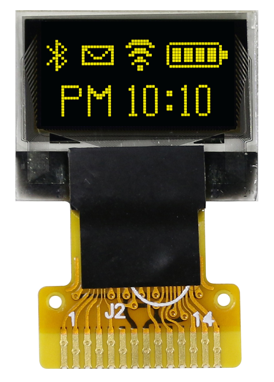 Midas 0.49 in Passive matrix Yellow OLED Display 64 x 32 pixel COT I2C